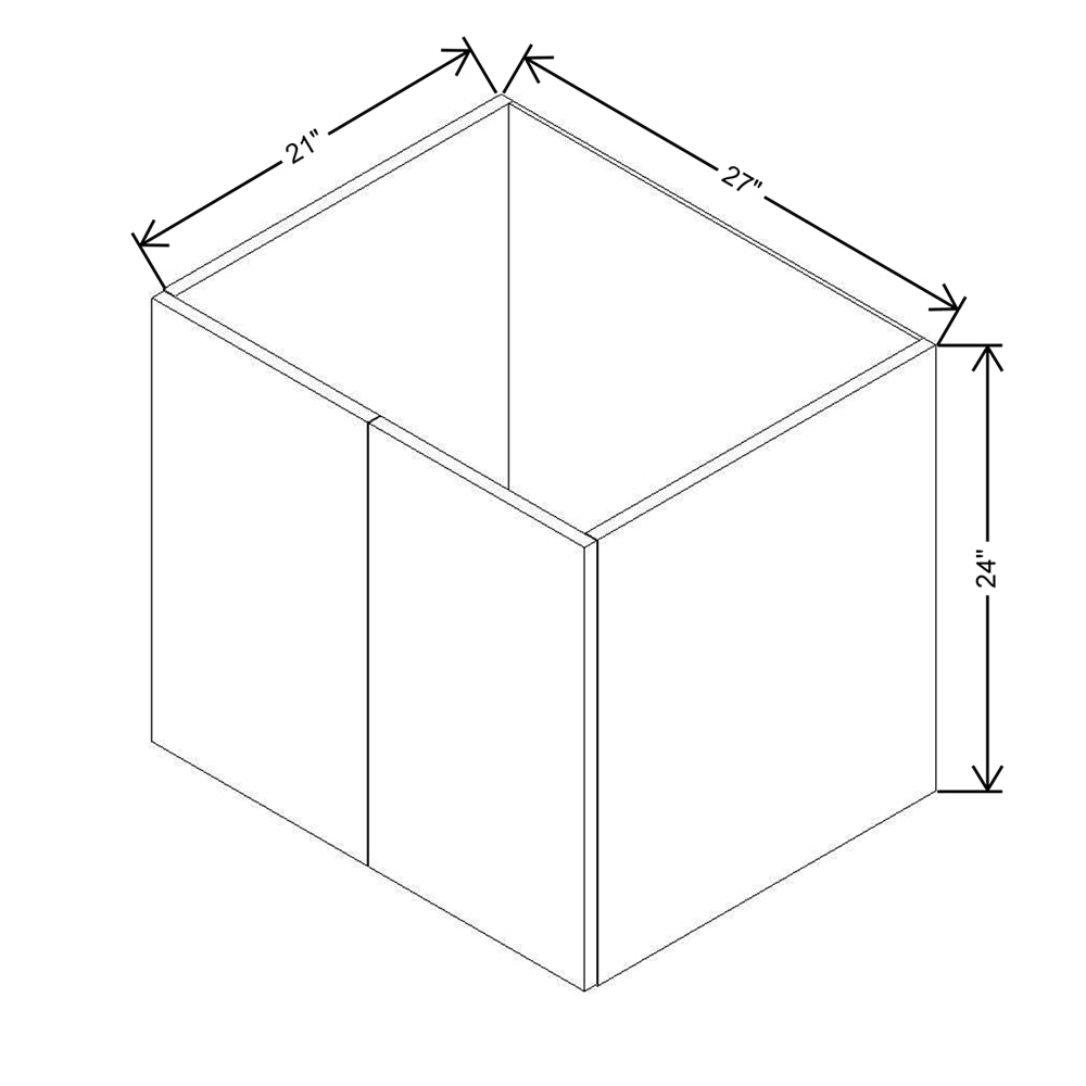 Modernform Cabinet Gloss White 27" W X 24" H X 21" D Vanity Floating Full Height Double Door Cabinet